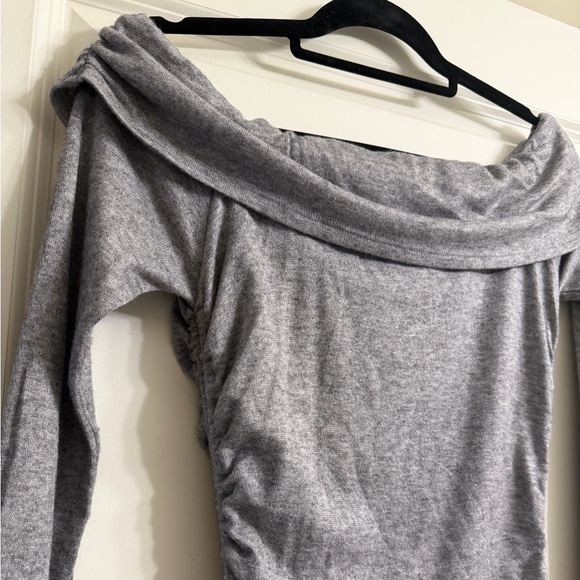 Forever 21 Gray Ruched Long Sleeve Dress - Picture 3 of 3